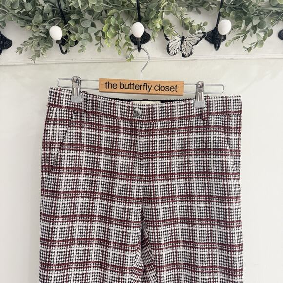 Pinko Houndstooth Print Trousers Made In Italy Size US 6 CP - Picture 2 of 5